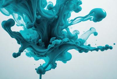 The primary subject of the image is a blue and white swirl, which appears to be a digital art or illustration. The setting is a white background, and the visual style suggests that it is a digital creation. The dominant colors in the image are blue and white, creating a sense of movement and fluidity.