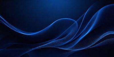 The primary subject of the image is a blue wave or ripple pattern, which appears to be a digital art or illustration. The setting or background is a dark blue or black surface, which adds to the overall mood of the image. The visual style suggests that the image is a creative and artistic representation of a wave or ripple pattern, rather than a photo or a real-life scene. The dominant colors in the image are blue and black, creating a sense of depth and a calming atmosphere.