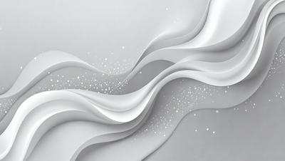 The primary subject of the image is a white, flowing wave. The setting is a white background, which creates a clean and minimalist appearance. The visual style is a combination of digital art and illustration, as the wave is depicted in a detailed and artistic manner. The colors and mood of the image are predominantly white, giving it a calm and serene atmosphere.