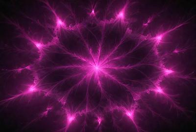 The primary subject of the image is a large, pink, swirling pattern that resembles a flower. The setting is a dark background, which contrasts with the vibrant pink color of the swirling pattern. The visual style is a combination of digital art and illustration, creating a unique and eye-catching design. The dominant colors are pink and purple, giving the image a warm and inviting atmosphere.