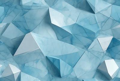 The primary subject of the image is a blue and white geometric pattern. The setting is a blue and white marble wall, which serves as the background. The visual style is a combination of digital art and illustration, creating a unique and intricate design. The dominant colors are blue and white, giving the image a clean and modern appearance.