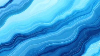 The primary subject of the image is a blue ocean with waves. The setting is the ocean, and the visual style is digital art. The dominant colors are blue and white, creating a calm and serene atmosphere.