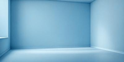 The primary subject of the image is a blue wall with a white border. The setting is a room with a blue wall, and the visual style is a photo. The dominant colors are blue and white, creating a calm and serene atmosphere.