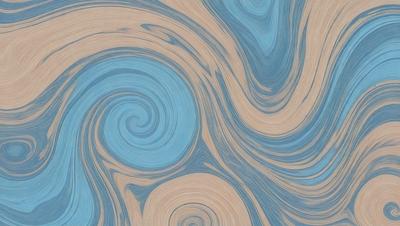 The primary subject of the image is a swirling pattern of blue and brown colors. The setting is a blue and brown background, which adds to the visual style of the image. The colors and mood of the image are vibrant and dynamic, creating a sense of movement and energy.