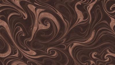 The primary subject of the image is a brown and white patterned wallpaper. The setting is a room with a wooden floor, and the visual style is a close-up of the wallpaper. The colors and mood of the image are warm and inviting, with the brown and white pattern creating a sense of depth and texture.