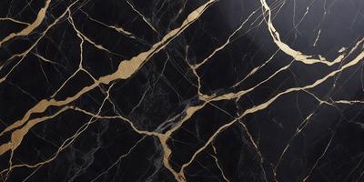 The primary subject of the image is a marble countertop with a gold-colored design. The setting is a kitchen, and the visual style is a close-up of the countertop. The colors and mood of the image are predominantly black and gold, giving it a luxurious and elegant appearance.
