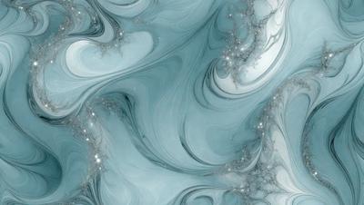 The primary subject of the image is a blue and white swirling pattern, which appears to be a digital art or illustration. The setting is a blue background, and the visual style is a combination of digital art and illustration. The dominant colors are blue and white, creating a calming and soothing atmosphere.