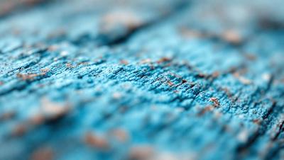 The primary subject of the image is a blue fabric with a pattern of holes. The setting is a close-up view of the fabric, showcasing its unique texture. The visual style is a close-up photo of the blue fabric. The colors and mood of the image are predominantly blue, creating a calm and serene atmosphere.