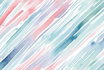 The primary subject of the image is a watercolor painting featuring a colorful, abstract design. The setting is a white background, which contrasts with the vibrant colors of the painting. The visual style is a combination of watercolor and digital art, creating a unique and artistic appearance. The dominant colors in the painting are pink, blue, and white, giving the image a lively and cheerful atmosphere.