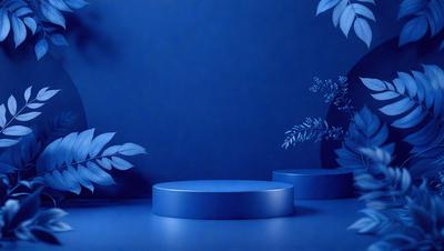 The primary subject of the image is a blue table with a blue square on top of it. The table is placed in front of a blue wall, creating a striking contrast between the table and the wall. The visual style of the image is a photo, capturing the details of the table and the blue square on top of it. The colors and mood of the image are predominantly blue, giving it a calm and serene atmosphere.