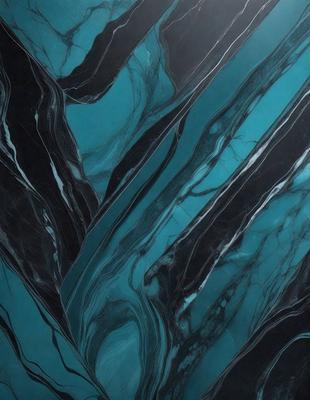 The primary subject of the image is a blue marble pattern, which is the main object, scene, or focus of the image. The setting or background features a black and white marble pattern, creating a contrasting visual style. The colors and mood of the image are predominantly blue and black, giving it a modern and sophisticated appearance.