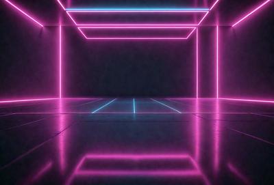 The primary subject of the image is a room with a pink neon lighting effect. The setting is a room with a pink neon lighting effect, and the visual style is a photo. The colors and mood of the image are predominantly pink, creating a vibrant and energetic atmosphere.