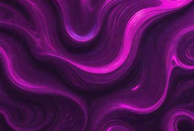 The primary subject of the image is a purple, swirling pattern that resembles a purple waterfall. The setting is a dark background, which contrasts with the vibrant purple color of the pattern. The visual style is a combination of digital art and illustration, creating a unique and eye-catching design. The colors and mood of the image are predominantly purple, giving it a calming and soothing atmosphere.
