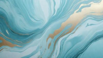 The primary subject of the image is a blue and gold swirling pattern, which appears to be a painting or a digital artwork. The setting is a blue and white background, which complements the colors of the swirling pattern. The visual style is a mix of digital art and painting, creating a unique and eye-catching design. The dominant colors are blue and gold, giving the image a calming and elegant atmosphere.