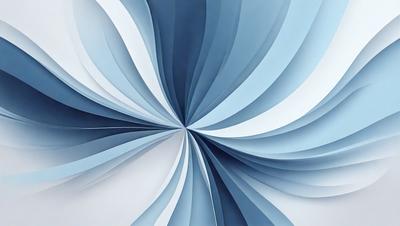 The primary subject of the image is a blue and white spiral pattern. The setting is a white background, and the visual style appears to be a digital art or illustration. The dominant colors are blue and white, creating a calm and soothing atmosphere.