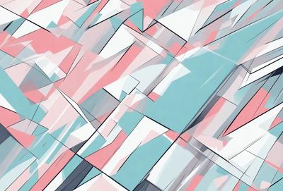 The primary subject of the image is a colorful, abstract design featuring a mix of pink, blue, and white colors. The setting is a white background, which provides a clean and minimalist appearance. The visual style is a combination of digital art and illustration, creating a unique and eye-catching pattern. The overall atmosphere is vibrant and lively, with the colors and patterns creating a sense of energy and movement.