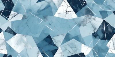 The primary subject of the image is a pattern of blue and white marble tiles. The setting is a marble surface, which serves as the background. The visual style is a combination of digital art and illustration, creating a unique and artistic representation of the marble tiles. The dominant colors are blue and white, giving the image a clean and elegant appearance.