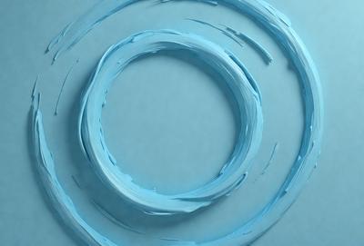The primary subject of the image is a blue circle, which is the main object, scene, or focus of the image. The setting or background is a blue surface, which could be a wall or a table. The visual style of the image is digital art, as it appears to be a digital illustration or drawing. The dominant colors in the image are blue, which creates a calm and soothing atmosphere.