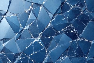 The primary subject of the image is a blue and white patterned wall. The setting is a room with a blue and white tiled wall. The visual style is a digital art or illustration, creating a unique and artistic appearance. The dominant colors are blue and white, giving the wall a clean and modern look.