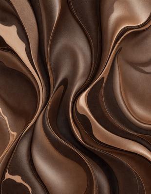 The primary subject of the image is a close-up of a brown leather material, possibly a leather jacket or a leather-like fabric. The setting is a room with a brown background, which adds to the overall atmosphere. The visual style is a close-up of the leather material, showcasing its texture and details. The colors and mood of the image are predominantly brown, giving it a warm and natural feel.