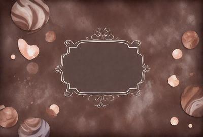 The primary subject of the image is a decorative frame with a white border. The frame is placed on a brown surface, which could be a table or a wall. The visual style of the image is a combination of digital art and illustration, giving it a unique and artistic appearance. The colors in the image are predominantly brown and white, creating a warm and earthy atmosphere.