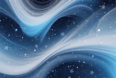 The primary subject of the image is a blue and white swirl pattern, which is the main object, scene, or focus of the image. The setting or background features a dark blue sky, which adds to the overall atmosphere. The visual style of the image is digital art, as it is a computer-generated design. The dominant colors in the image are blue and white, creating a sense of depth and movement.