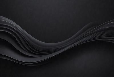 The primary subject of the image is a black and white pattern, which appears to be a digital art or illustration. The setting is a dark background, and the visual style gives the impression of a modern and minimalist design. The colors and mood of the image are predominantly black and white, creating a sense of simplicity and elegance.