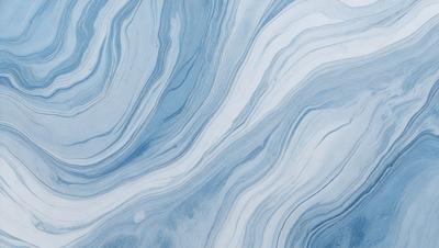 The primary subject of the image is a blue and white marbled pattern, which is the main object, scene, or focus of the image. The setting or background features a white and blue marbled surface, which adds to the visual style of the image. The colors and mood of the image are predominantly blue and white, creating a calm and serene atmosphere.