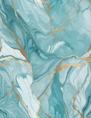 The primary subject of the image is a blue and gold marble-like pattern. The setting is a blue and white marble-like surface, which serves as the background. The visual style is a combination of digital art and illustration, creating a unique and intricate design. The dominant colors are blue and gold, giving the image a luxurious and elegant appearance.