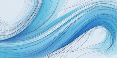 The primary subject of the image is a blue and white wave, which is the main focus of the scene. The wave is depicted in a digital art style, giving it a modern and visually appealing appearance. The setting is a blue and white ocean, with the wave being the main element in the background. The overall atmosphere of the image is serene and calming, with the blue and white colors creating a sense of tranquility.