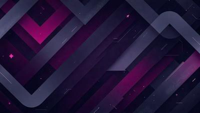 The primary subject of the image is a purple and black geometric pattern. The setting is a dark background, which contrasts with the bright colors of the pattern. The visual style is a digital art or illustration, creating a unique and eye-catching design. The dominant colors are purple and black, giving the image a bold and striking appearance.