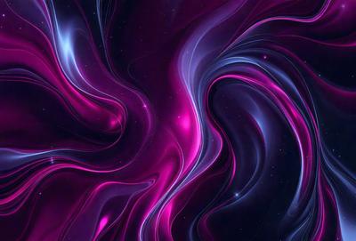 The primary subject of the image is a purple and blue swirling pattern, which appears to be a digital art or illustration. The setting is a dark background, which contrasts with the vibrant colors of the swirling pattern. The visual style suggests that the image is a creative and artistic representation of a swirling motion. The dominant colors are purple and blue, giving the image a calming and soothing atmosphere.