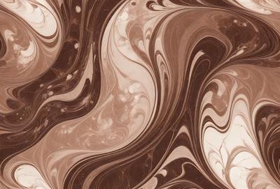 The primary subject of the image is a swirling pattern of brown and white colors, which creates a visually striking and intricate design. The setting is a brown and white marbled surface, which serves as the backdrop for the swirling pattern. The visual style of the image is a combination of digital art and illustration, as it showcases a detailed and artistic representation of the swirling pattern. The colors and mood of the image are predominantly brown and white, giving it a warm and elegant atmosphere.
