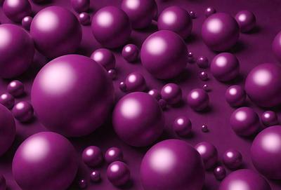 The primary subject of the image is a close-up of a purple background with a pattern of purple and white balls. The setting is a purple background, and the visual style appears to be a digital art or illustration. The dominant colors are purple and white, creating a calm and soothing atmosphere.