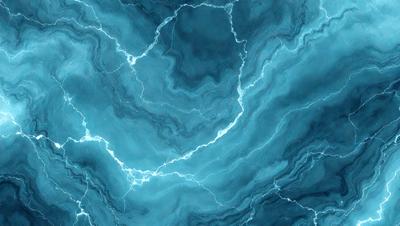 The primary subject of the image is a blue and white marble-like surface with a pattern of lightning bolts. The setting is a blue and white marble-like surface, which gives the image a unique and artistic visual style. The colors and mood of the image are predominantly blue and white, creating a sense of calmness and elegance.