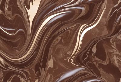 The primary subject of the image is a close-up of a brown and gold marbled pattern. The setting is a surface with a swirling pattern, possibly a piece of wood or a wall. The visual style appears to be a close-up of a textured surface, possibly a piece of wood or a wall. The colors and mood of the image are warm and earthy, with the brown and gold marbled pattern creating a sense of depth and texture.