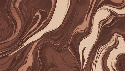 The primary subject of the image is a brown and white patterned wallpaper. The setting is a room with a brown and white wallpapered wall. The visual style is a patterned wallpaper, which gives the room a unique and artistic appearance. The dominant colors are brown and white, creating a warm and earthy atmosphere.