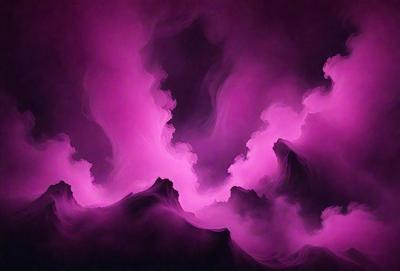 The primary subject of the image is a purple cloud, which is the main object, scene, or focus of the image. The setting or background is a purple sky, and the visual style is a digital art or illustration. The dominant colors and overall atmosphere are purple and pink, creating a vibrant and lively mood.