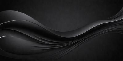 The primary subject of the image is a black and white photo of a curved, flowing design. The setting is a dark background, which contrasts with the flowing design. The visual style is a black and white photo, giving it a classic and timeless appearance. The colors and mood of the image are predominantly black and white, creating a sense of elegance and sophistication.