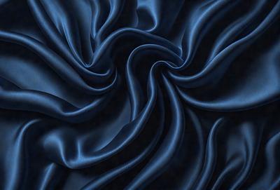 The primary subject of the image is a close-up of a blue fabric, possibly a piece of silk or velvet. The setting is a dark background, which emphasizes the richness of the blue fabric. The visual style is a close-up, which highlights the intricate details of the fabric. The colors and mood of the image are predominantly blue, creating a sense of calmness and sophistication.