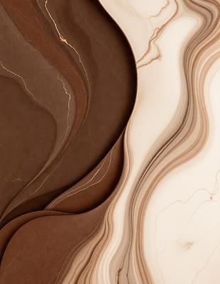 The primary subject of the image is a marble-like surface with a variety of textures and colors. The setting is a room with a brown and white marble wall, which serves as the background. The visual style is a combination of photo and digital art, creating a realistic yet artistic representation of the marble. The colors and mood of the image are predominantly brown and white, giving it a natural and elegant appearance.