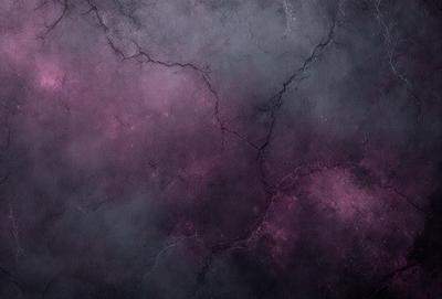 The primary subject of the image is a purple wall with a textured surface. The setting is a room with a purple wall, and the visual style is a close-up of the wall. The dominant colors are purple and black, creating a moody atmosphere.