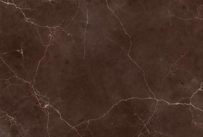 The image features a brown marble tile with a patterned texture. The primary subject is the marble tile, which is the main focus of the image. The setting is a room with a brown marble floor, which serves as the background. The visual style is a close-up of the marble tile, showcasing its intricate pattern. The colors and mood of the image are warm and earthy, with the brown marble tile being the dominant color.