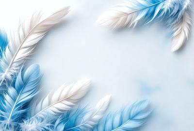The primary subject of the image is a close-up of white feathers, which are the primary focus of the image. The setting is a white background, which provides a clean and minimalist environment for the feathers. The visual style is a digital art or illustration, as the feathers are depicted in a detailed and realistic manner. The colors and mood of the image are predominantly white, giving it a clean and serene atmosphere.