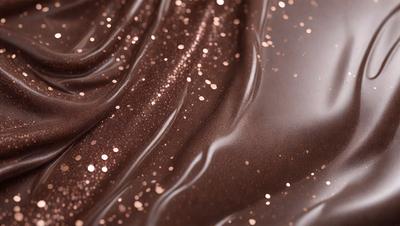 The primary subject of the image is a close-up of a brown fabric with a pattern of glittering gold stars. The setting is a dark background, which contrasts with the fabric's shiny appearance. The visual style is a combination of a photo and digital art, as the fabric's pattern is enhanced by the digital manipulation. The colors and mood of the image are predominantly dark, with the gold stars providing a touch of warmth and sparkle.