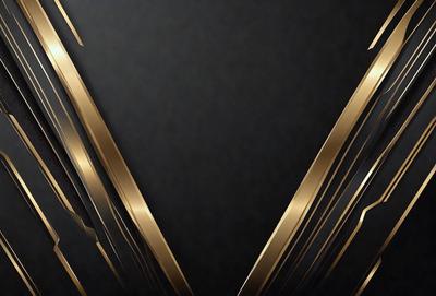 The primary subject of the image is a close-up of a gold V-shaped design. The setting is a dark background, which contrasts with the gold design. The visual style appears to be a digital art or illustration, as the gold design is intricately detailed. The colors and mood of the image are predominantly gold and dark, creating a sense of sophistication and elegance.