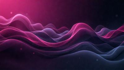 The primary subject of the image is a pink and purple wave, which is the main focus of the scene. The wave is set against a dark background, creating a striking contrast. The visual style of the image is digital art, as it appears to be a digital illustration or drawing. The dominant colors in the image are pink and purple, giving the scene a vibrant and lively atmosphere.