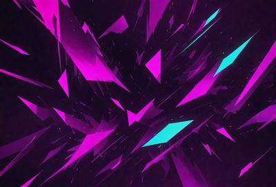 The primary subject of the image is a purple and blue geometric pattern. The setting is a dark background, which contrasts with the vibrant colors of the pattern. The visual style is a digital art or illustration, as the pattern appears to be a part of a larger design. The dominant colors are purple and blue, creating a sense of depth and intrigue in the image.