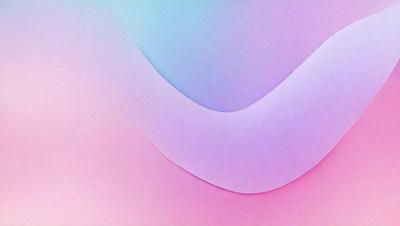 The primary subject of the image is a curved, colorful surface that appears to be a piece of art or a design element. The setting is a white background, which provides a clean and minimalist appearance. The visual style is a combination of digital art and illustration, as the curved surface is created using a combination of colors and lines. The dominant colors in the image are pink, purple, and blue, which create a vibrant and lively atmosphere.