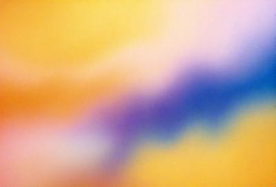 The primary subject of the image is a colorful, swirling pattern that appears to be a painting or a digital artwork. The setting is a yellow background, which adds to the vibrant atmosphere of the image. The visual style is a mix of artistic and digital elements, creating a unique and captivating visual experience. The dominant colors in the image are yellow, purple, and blue, which contribute to the overall mood of the artwork.